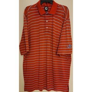 Footjoy FJ Royal Red Striped Golf Polo Shirt Men's Size XL